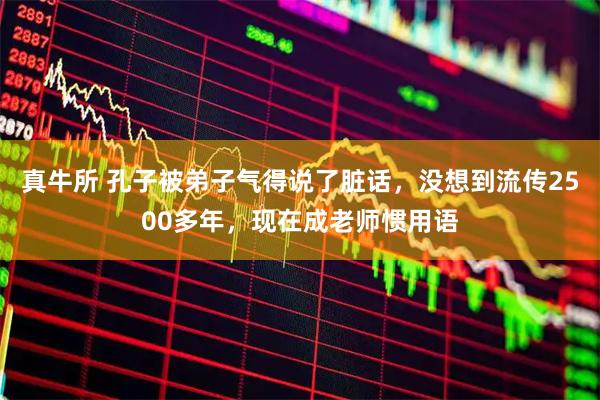 真牛所 孔子被弟子气得说了脏话，没想到流传2500多年，现在成老师惯用语