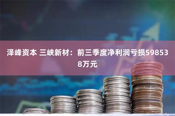 泽峰资本 三峡新材：前三季度净利润亏损598538万元